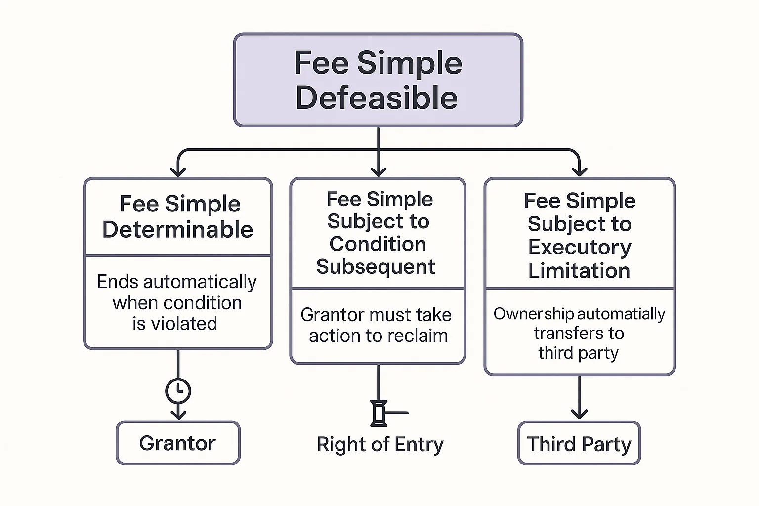 Fee Simple Defeasible at a glance diagram