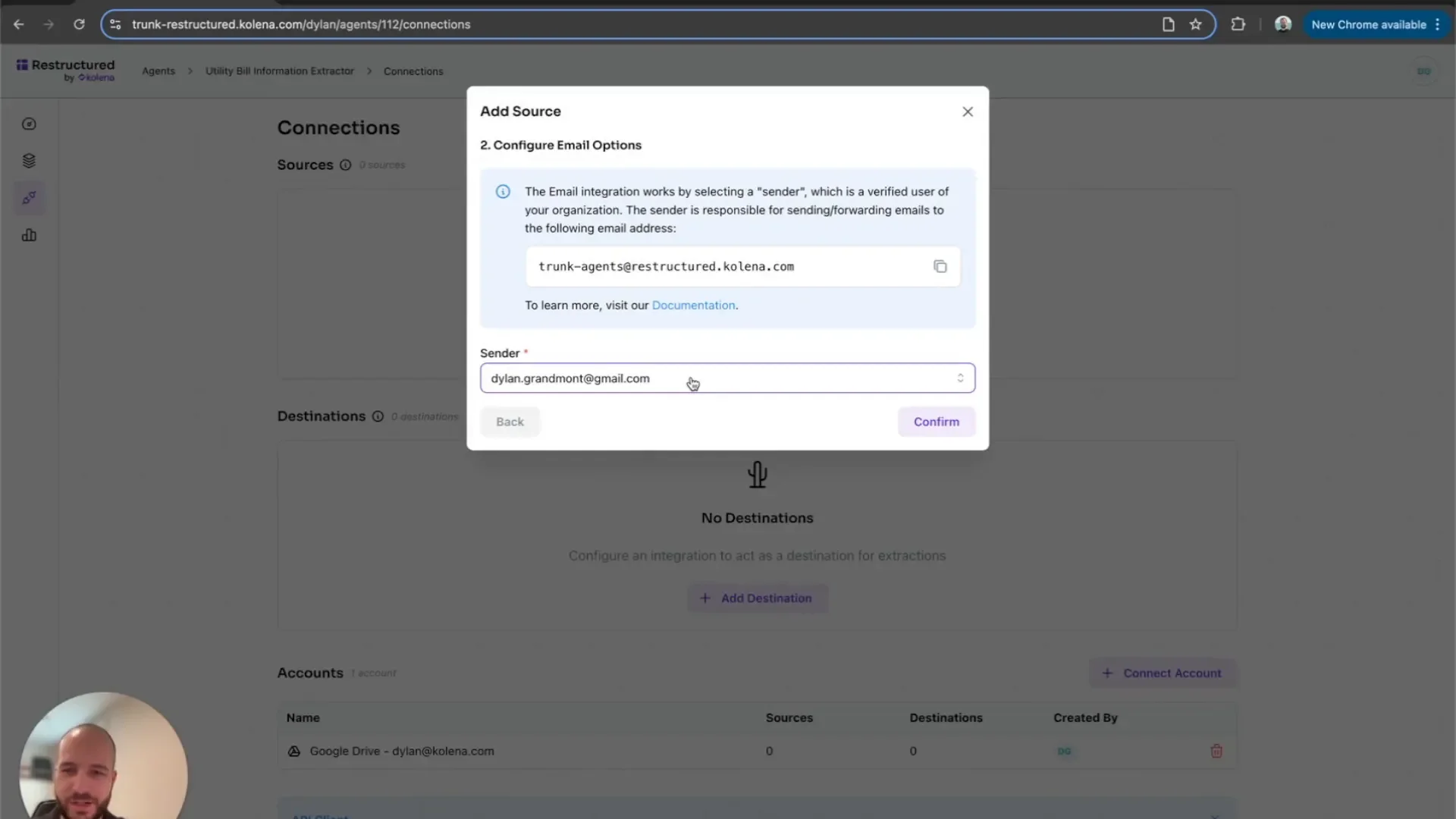 Setting up email integration