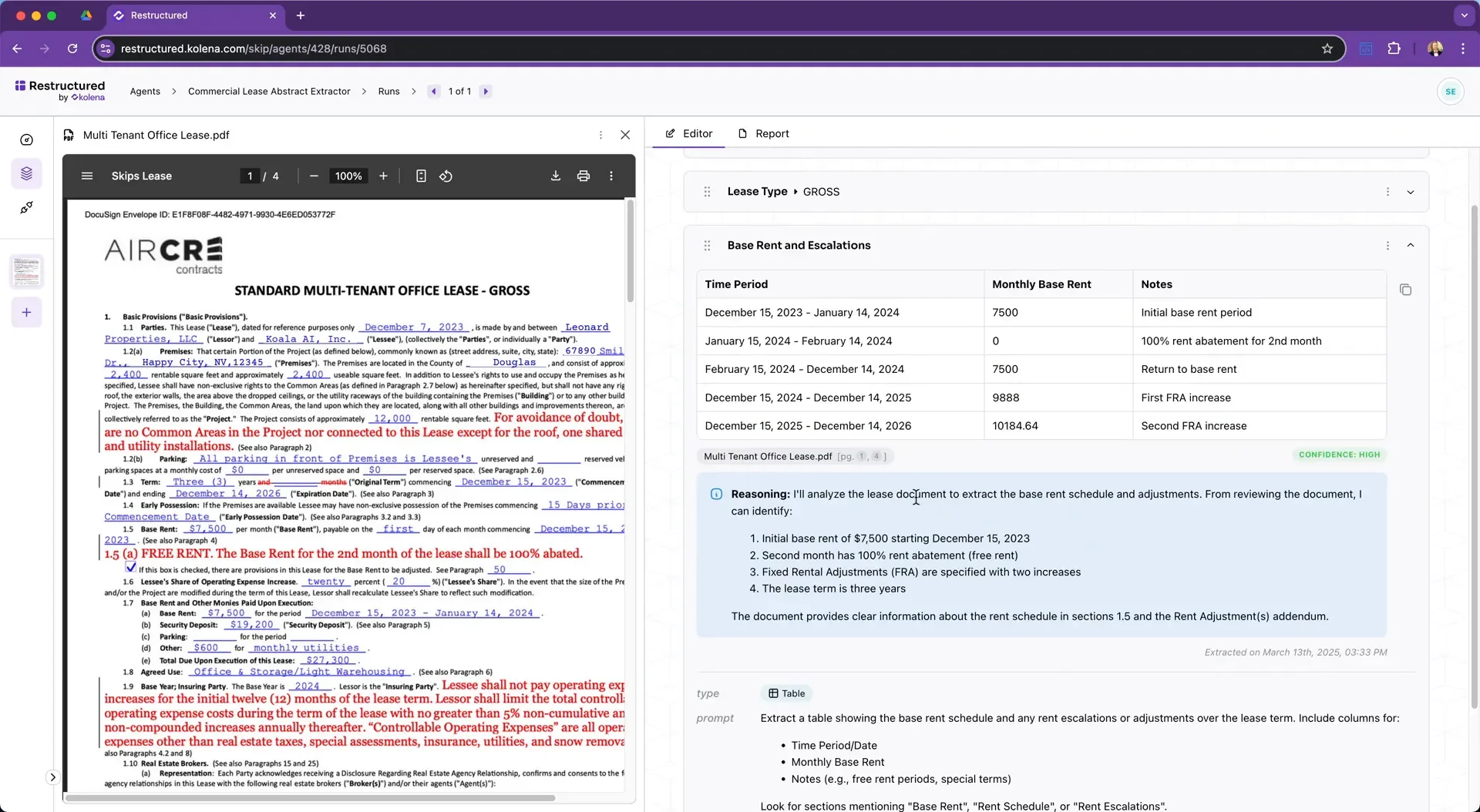 Calculating total remaining lease obligation