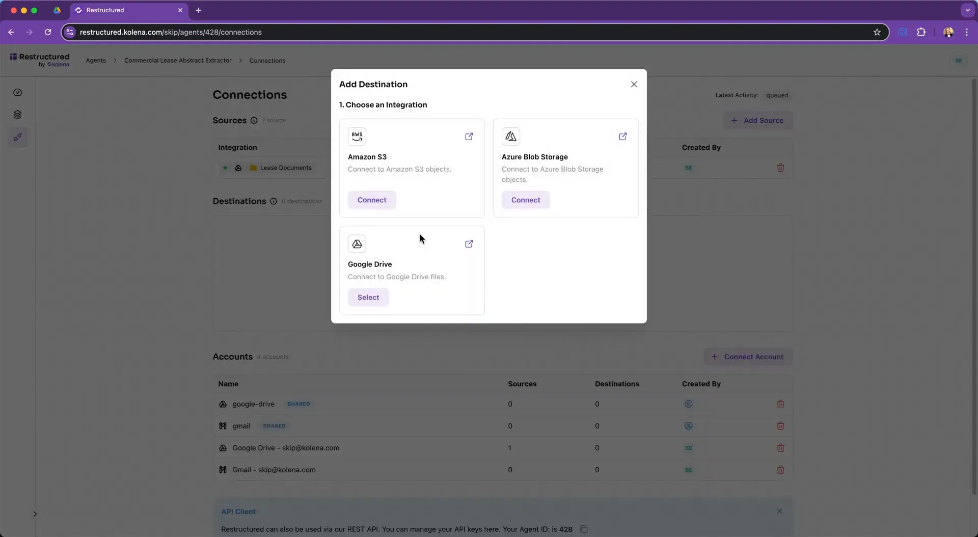 Connecting AI agent to Google Drive for automation