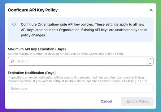 API Key Policy